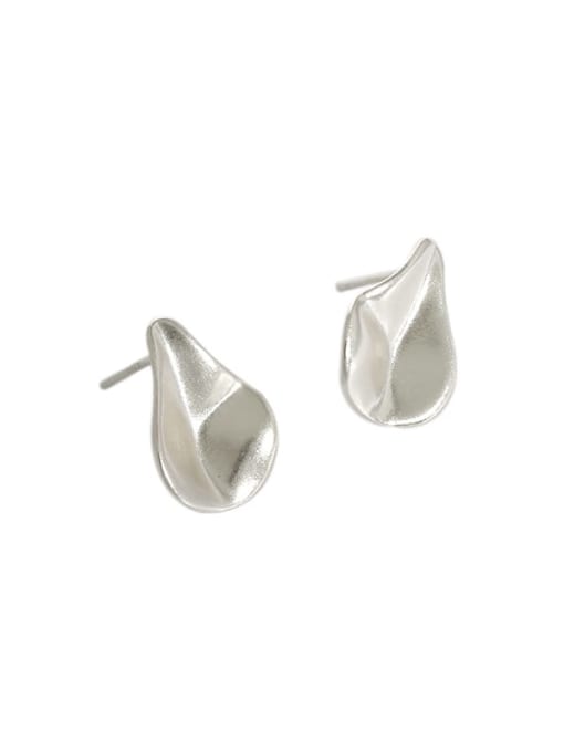 Silver [with pure Tremella plug] 925 Sterling Silver Irregular Vintage Stud Earring
